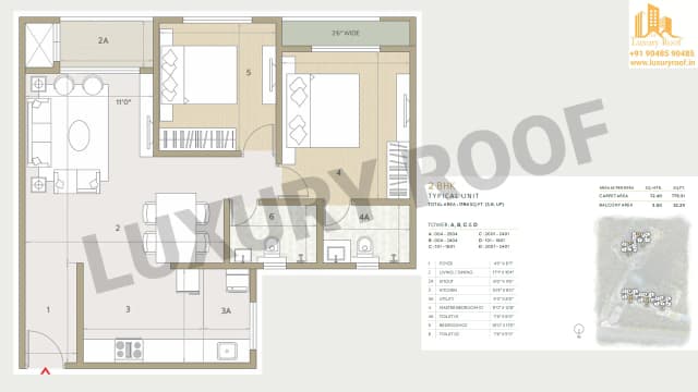 2 BHK Floor Plan