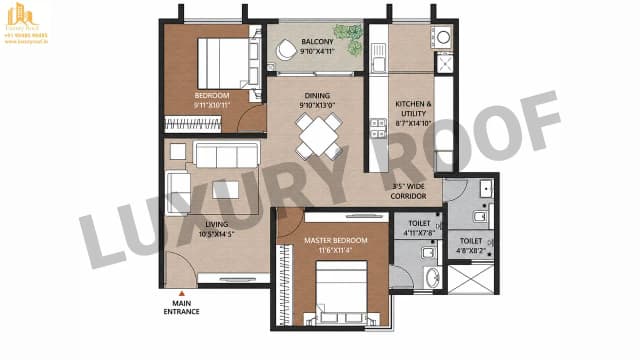 2 BHK Floor Plan