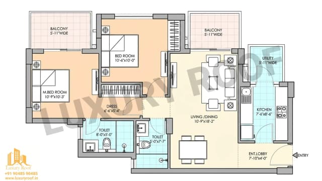 2 BHK Floor Plan