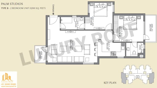 2 BHK Floor Plan