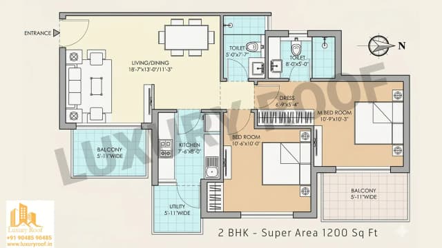 2 BHK Floor Plan