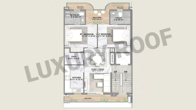 2 BHK Floor Plan