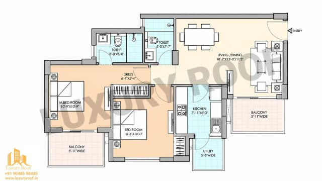 2 BHK Floor Plan