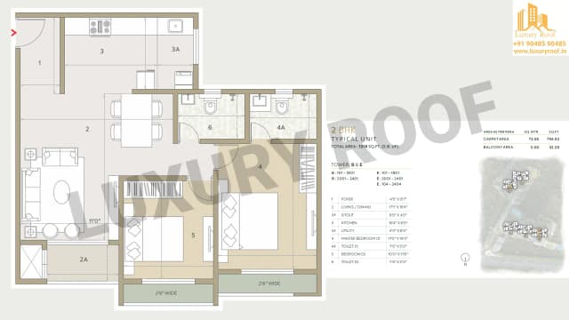 2 BHK Floor Plan