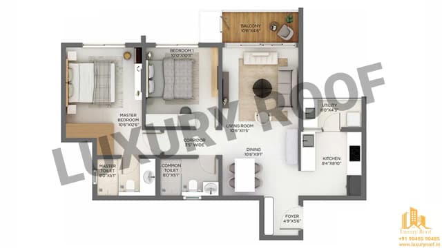 2 BHK Floor Plan