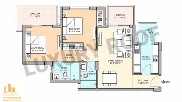 2 BHK Floor Plan