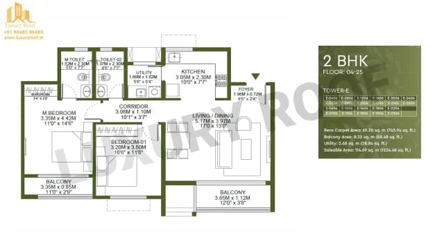2 BHK Floor Plan