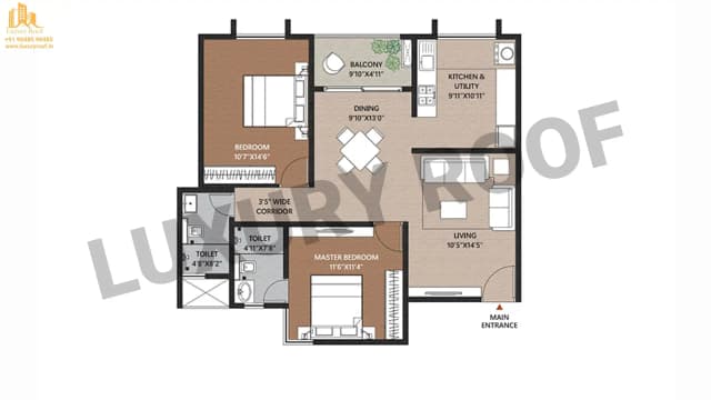 2 BHK Floor Plan