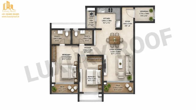 2 BHK Floor Plan