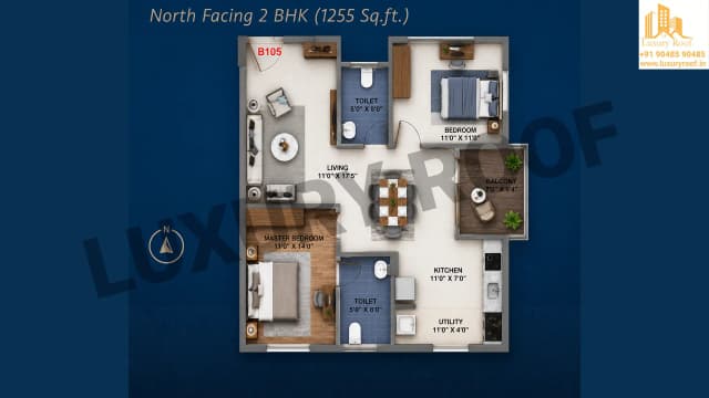2 BHK Floor Plan