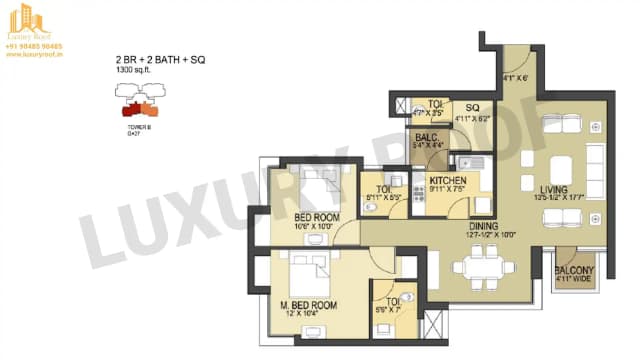 2 BHK Floor Plan