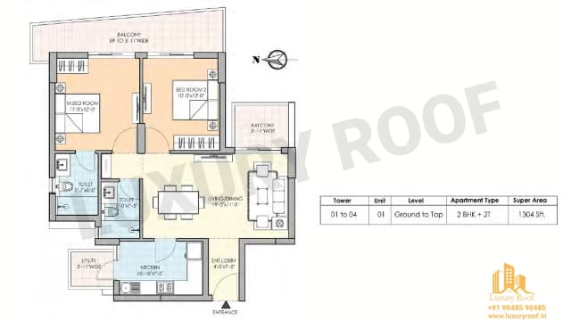 2 BHK Floor Plan