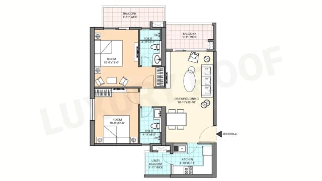 2 BHK Floor Plan