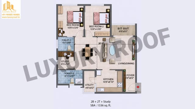 2 BHK Floor Plan