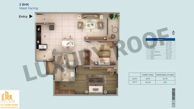 2 BHK Floor Plan