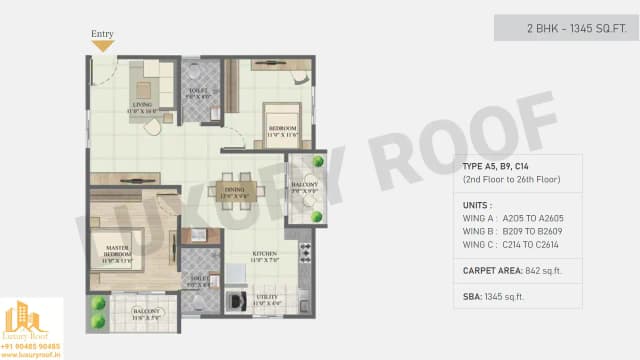 2 BHK Floor Plan