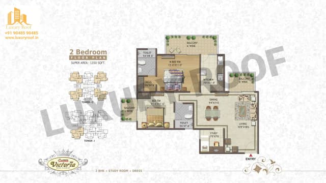 2 BHK Floor Plan