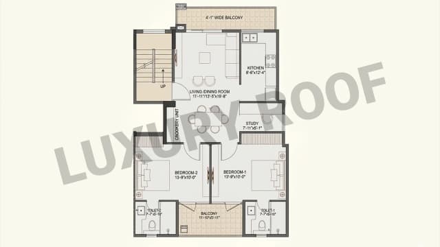2 BHK Floor Plan