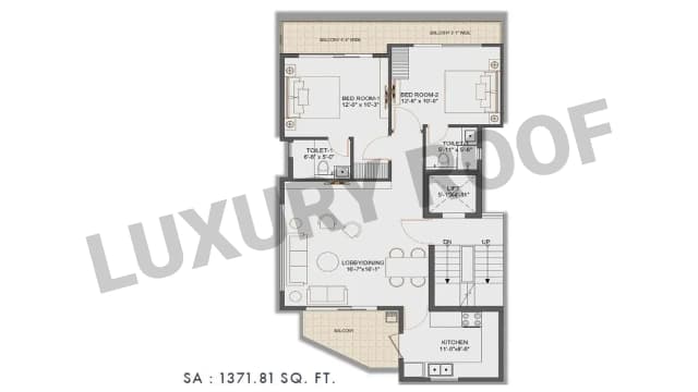 2 BHK Floor Plan