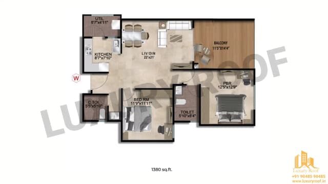 2 BHK Floor Plan