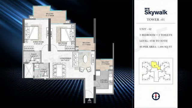 2 BHK Floor Plan