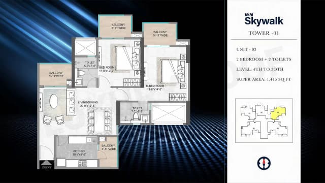 2 BHK Floor Plan