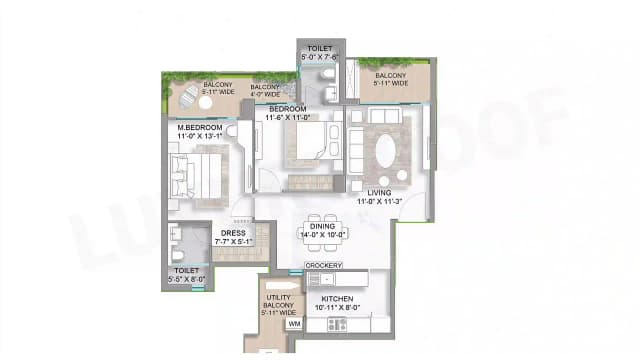 2 BHK Floor Plan