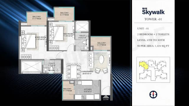 2 BHK Floor Plan