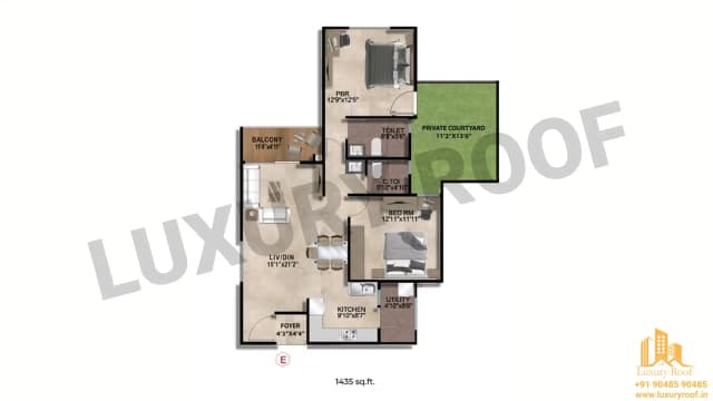 2 BHK Floor Plan