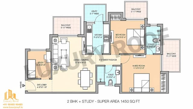 2 BHK Floor Plan