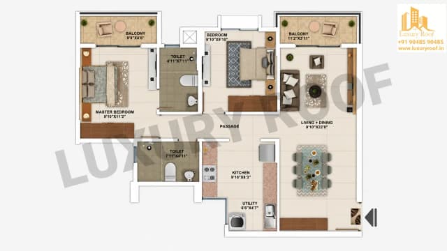 2 BHK Floor Plan