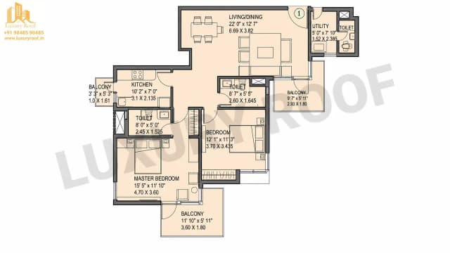2 BHK Floor Plan