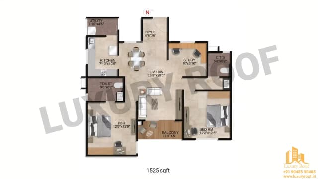 2 BHK Floor Plan