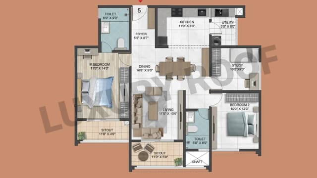 2 BHK Floor Plan