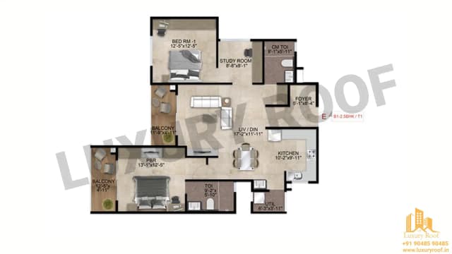 2 BHK Floor Plan