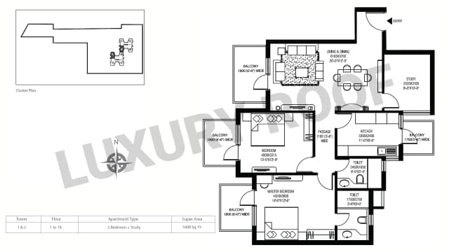 2 BHK Floor Plan