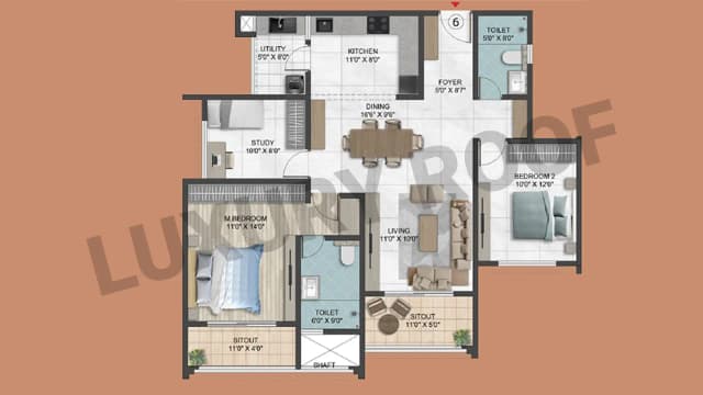 2 BHK Floor Plan