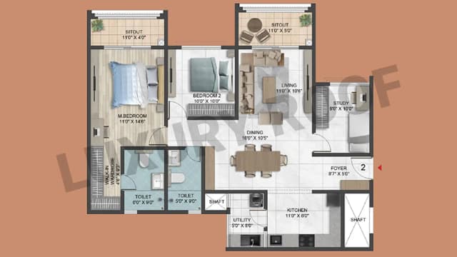 2 BHK Floor Plan