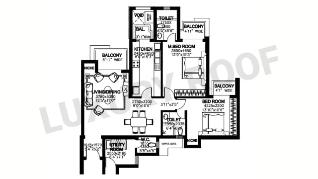2 BHK Floor Plan