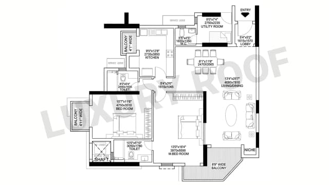 2 BHK Floor Plan