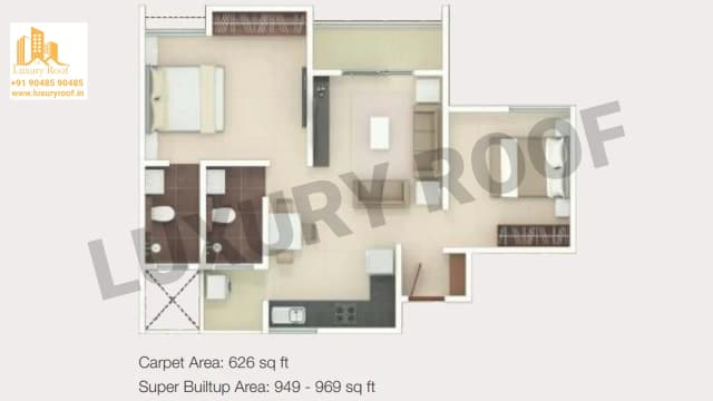 2 BHK Floor Plan