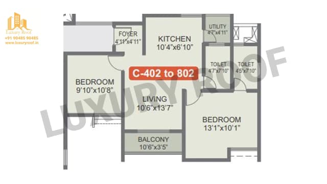 2 BHK Floor Plan