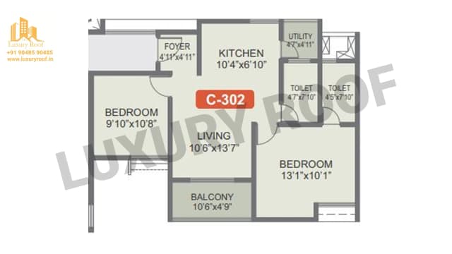 2 BHK Floor Plan