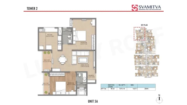 2 BHK (1337 sq.ft.) Floor Plan