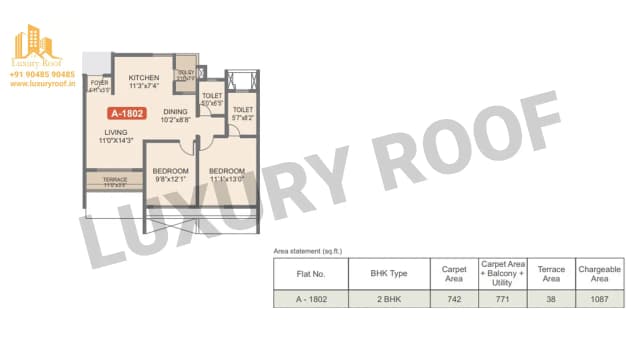 2 BHK Floor Plan