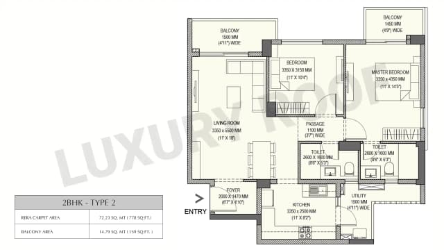 2 BHK Floor Plan