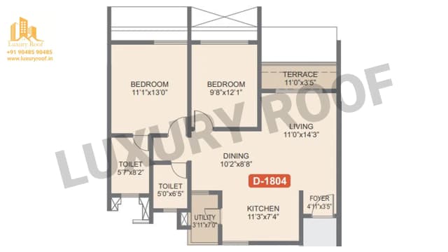 2 BHK Floor Plan