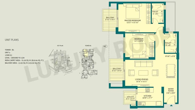 2 BHK Floor Plan