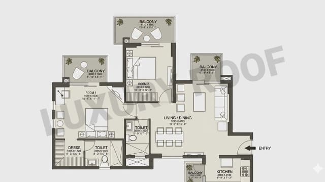 2 BHK Floor Plan