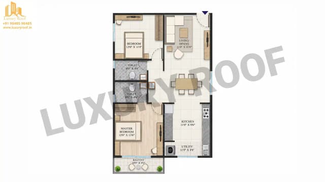 2 BHK Floor Plan